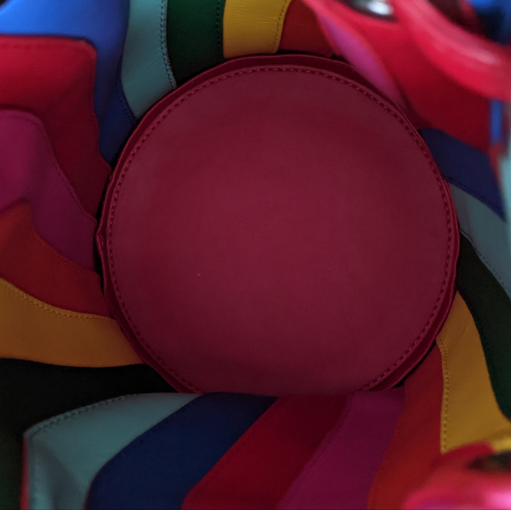 Christian Louboutin Suede Rainbow Marie Jane Bucket Bag - Picture 8 of 11